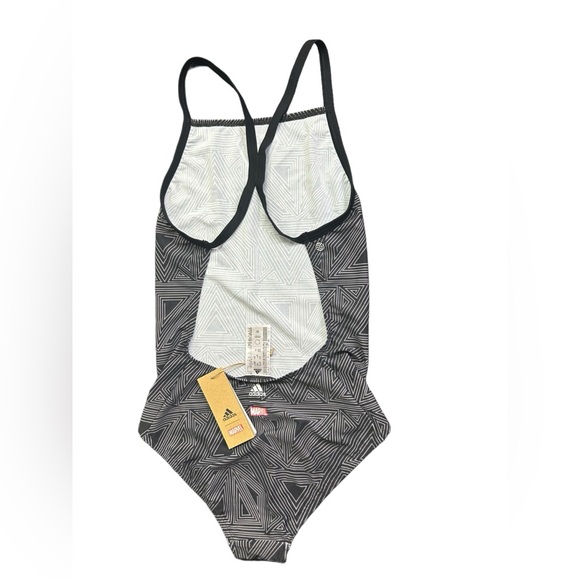 ADIDAS MARVEL Black Panther girls XL athletic cross back training swimsuit NWT - Picture 9 of 10